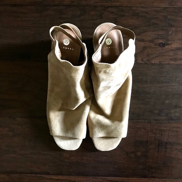 H by Hudson Soft Suede Stack Heel Slides - Picture 4 of 10